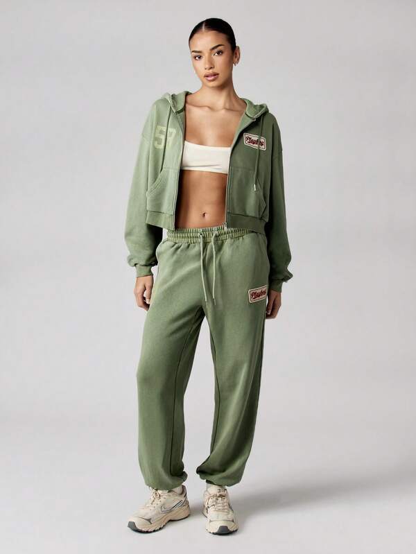 Missguided X Playboy MISSGUIDED Relaxed Fit French Terry Joggers With Cuffed Ankles