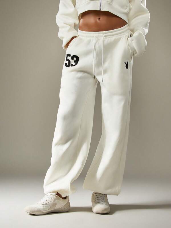 Missguided x Playboy Number 59 Sweatpants With Bunny Logo
