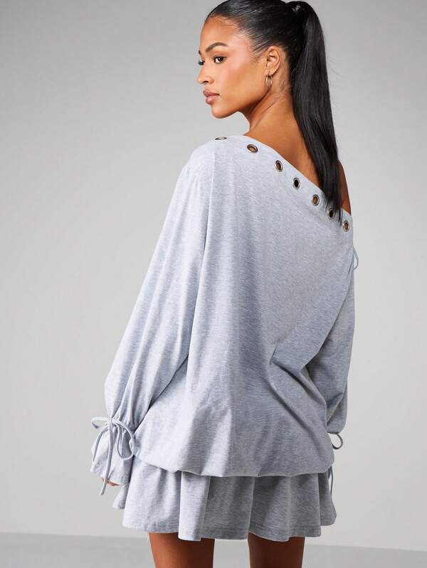 Missguided X Playboy Off Shoulder Mini Dress With Rhinestone Print