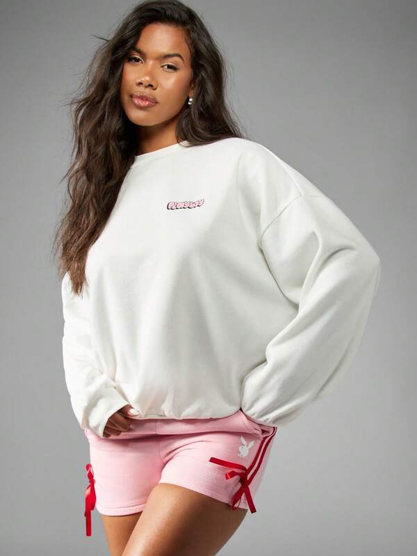 Missguided X Playboy Oversized Cherry Graphic Cozy Streetwear Sweatshirt