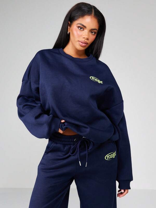 Missguided X Playboy Oversized Crew Neck Sweatshirt With Back Logo Print
