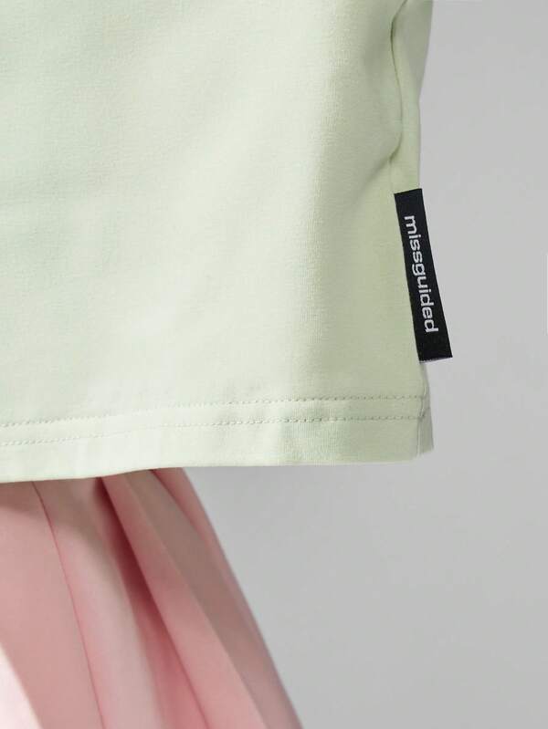 Missguided X Playboy Oversized Crop Short Sleeve Basic Tee