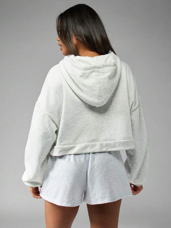 Missguided X Playboy Oversized Cropped Zip Hoodie Athleisure Streetwear