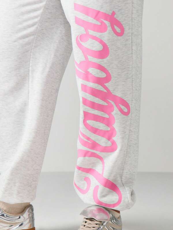 Missguided X Playboy Oversized Graphic Script Print Joggers