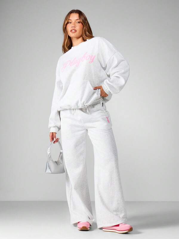 Missguided X Playboy Oversized Graphic Sweatshirt With Bunny Print