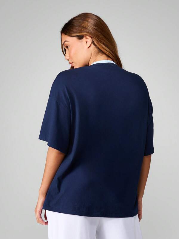 Missguided X Playboy Oversized Graphic Tee With Logo