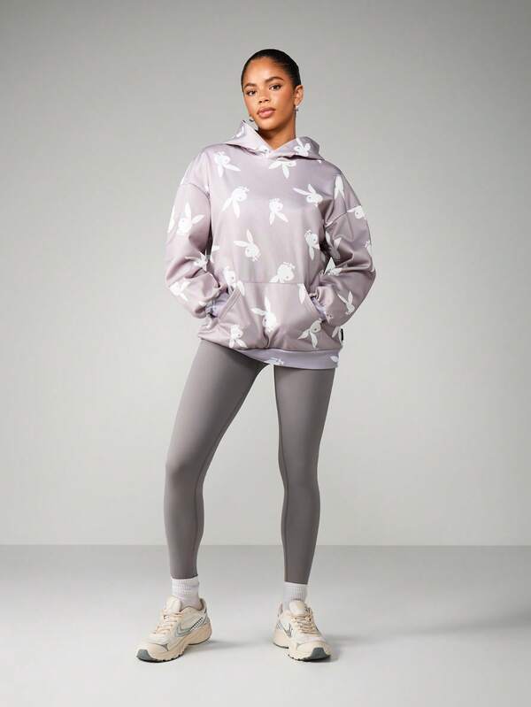 Missguided X Playboy Oversized Hoodie With Bunny Print