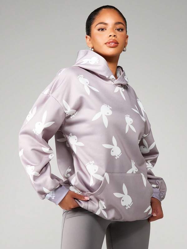 Missguided x Playboy Oversized Hoodie With Bunny Print