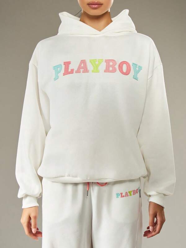 Missguided X Playboy Oversized Hoodie With Centre Pocket