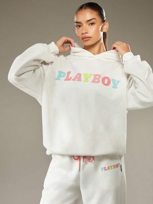 Missguided x Playboy Oversized Hoodie With Centre Pocket