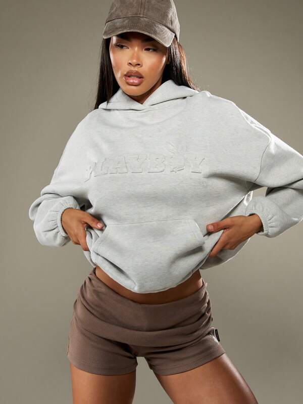 Missguided x Playboy Oversized Hoodie With Drawstring And Pocket
