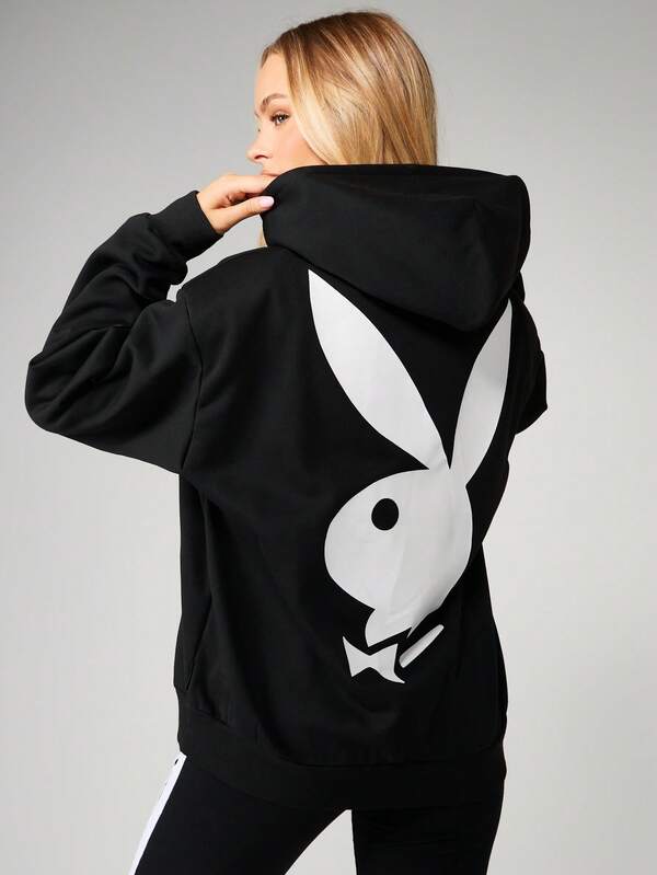 Missguided X Playboy Oversized Hoodie With Logo