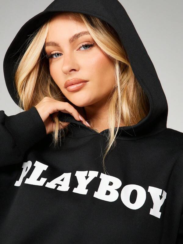 Missguided X Playboy Oversized Hoodie With Logo