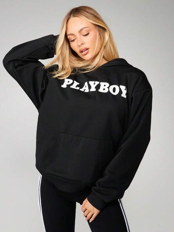 Missguided X Playboy Oversized Hoodie With Logo