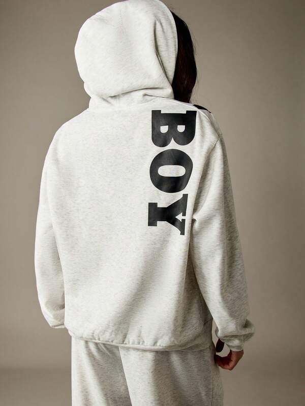Missguided X Playboy Oversized Logo Print Hoodie With Drawstring