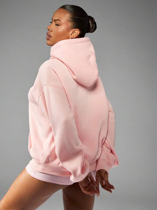Missguided X Playboy Oversized Logo Print Hoodie With Centre Pocket