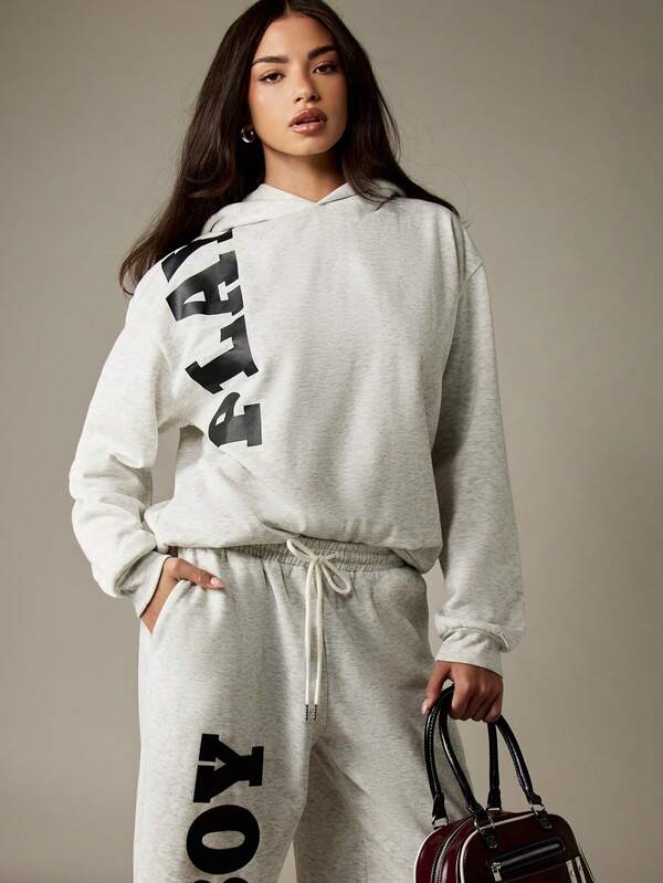 Missguided x Playboy Oversized Logo Print Hoodie With Drawstring
