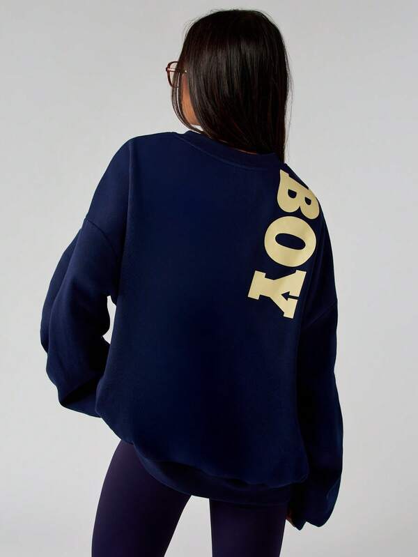 Missguided X Playboy Oversized Logo Sweatshirt With Long Sleeves