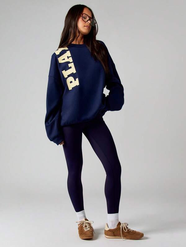 Missguided X Playboy Oversized Logo Sweatshirt With Long Sleeves