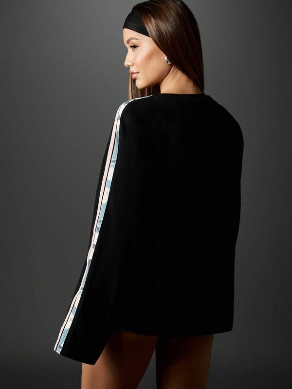 Missguided X Playboy Oversized Long Sleeve Sweatshirt With Contrast Stripe Detail