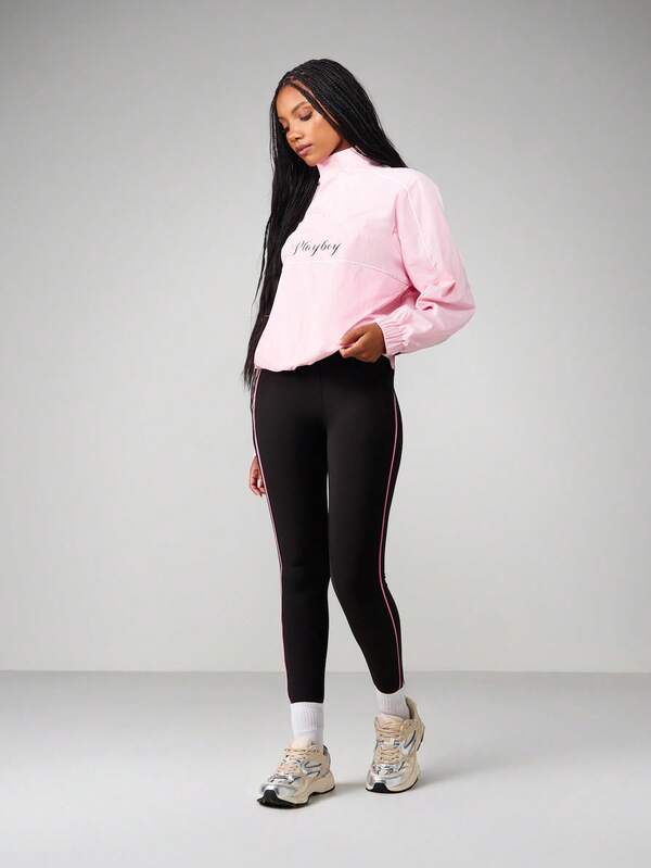 Missguided X Playboy Oversized Quarter Zip Pullover Jacket