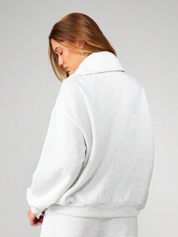 Missguided X Playboy Oversized Quarter Zip Pullover Sweatshirt