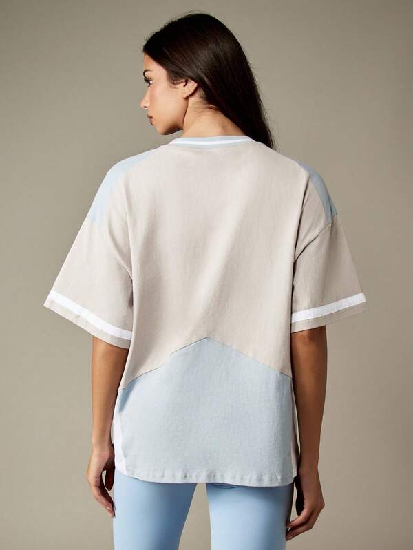 Missguided X Playboy Oversized V Neck T Shirt With Color Block Design