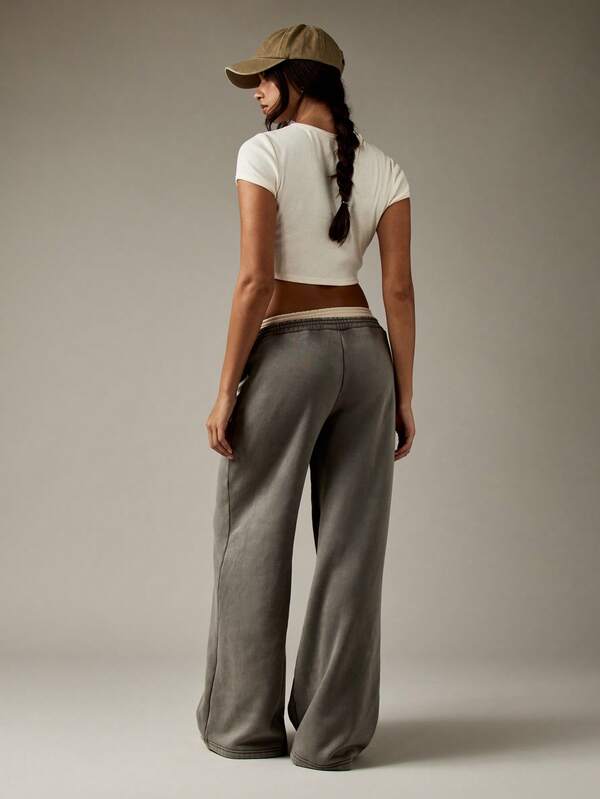 Missguided X Playboy Oversized Wide Leg High Waisted Loungewear Street Style Sweatpants