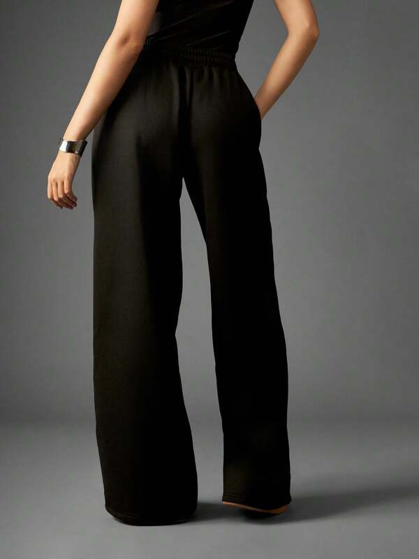 Missguided X Playboy Oversized Wide Leg Joggers With Elastic Waistband