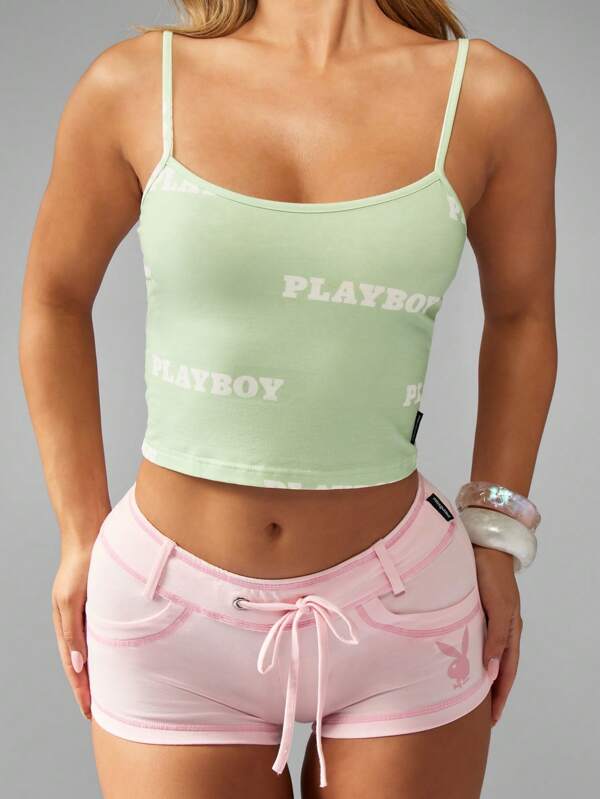 Missguided x Playboy Printed Cami Tank Top With Thin Straps