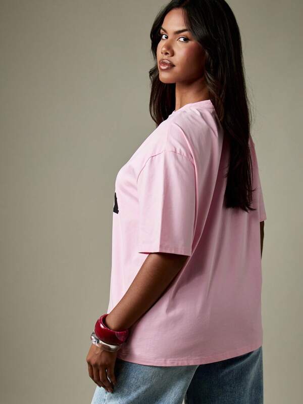 Missguided X Playboy Racing Club Graphic T Shirt With Checkered Flag Design