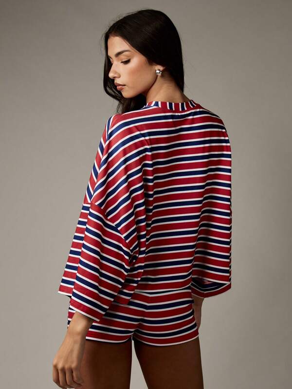 Missguided X Playboy Retro Style Striped Co Ord Two-Piece Outfit