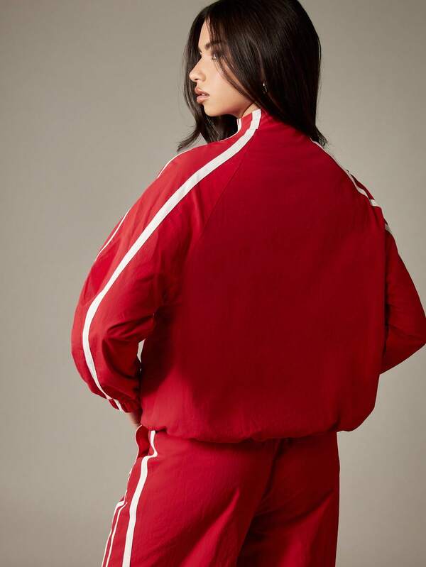 Missguided X Playboy Retro Track Jacket With White Side Stripes