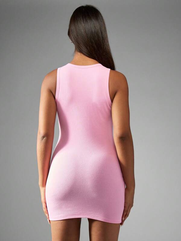 Missguided X Playboy Ribbed Tank Sleeveless Bodycon Mini Dress