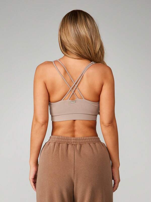 Missguided X Playboy Scoop Neck Crop Top With Cross Back
