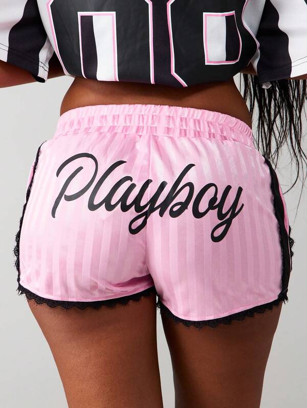 Missguided x Playboy Shorts With Lace Trim