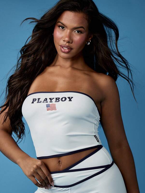 Missguided X Playboy Sporty Performance Crop Tank Top