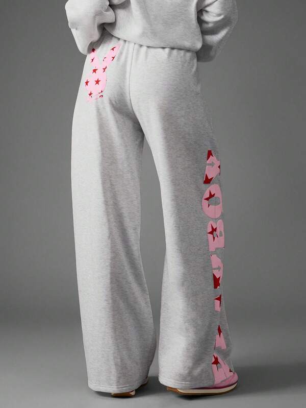Missguided X Playboy Straight Leg Star Print Joggers