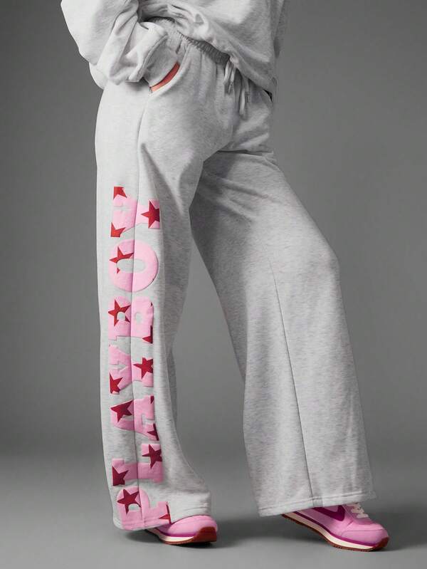 Missguided x Playboy Straight Leg Star Print Joggers