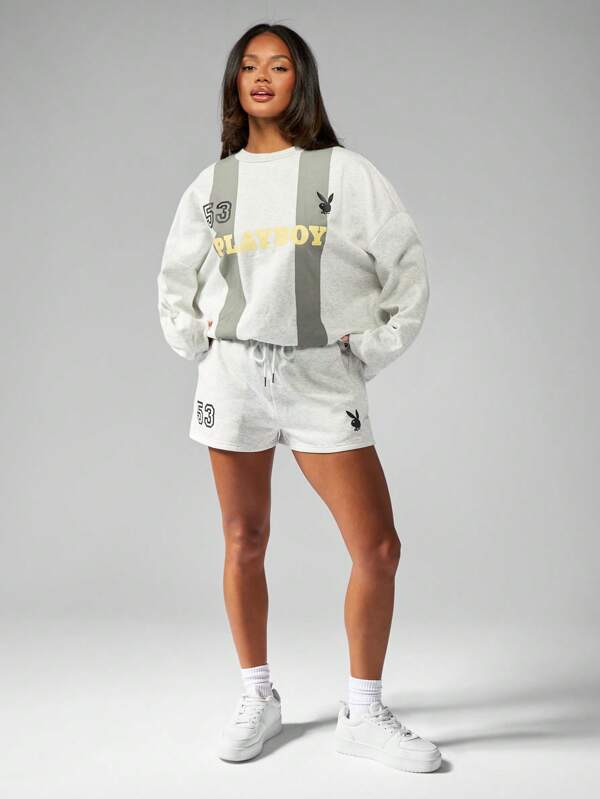 Missguided X Playboy Streetwear Collection Oversized Crewneck Sweatshirt