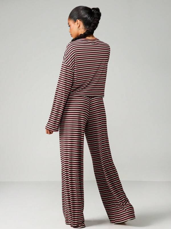 Missguided X Playboy Striped Long Sleeve Co-Ord Set