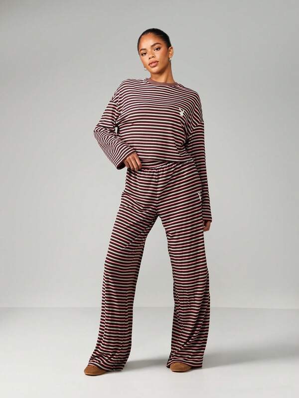 Missguided x Playboy Striped Long Sleeve Co-Ord Set