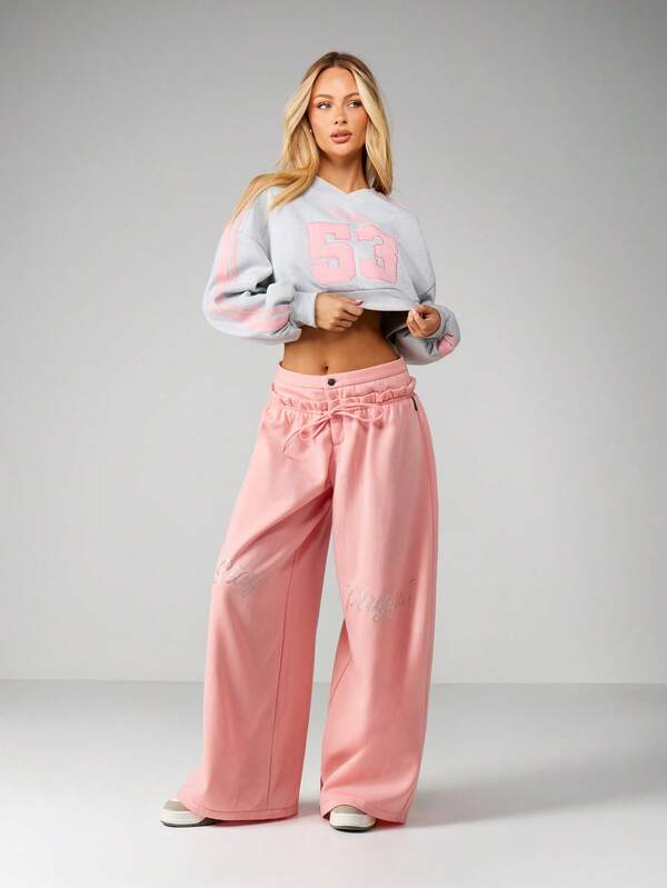 Missguided X Playboy Varsity Number Crop Sweatshirt With Contrast Sleeves