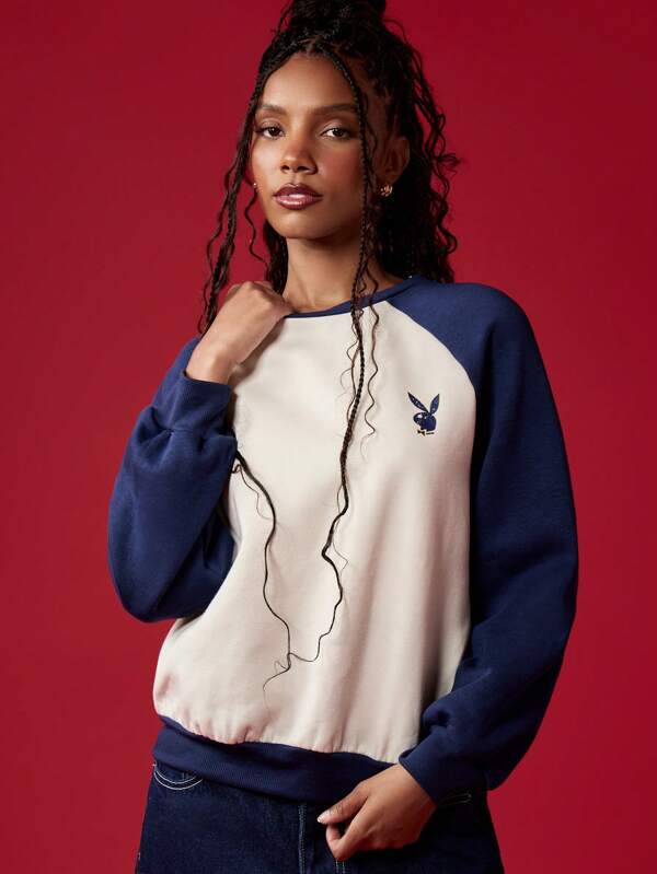 Missguided X Playboy Varsity Sweatshirt With Retro Shield Logo
