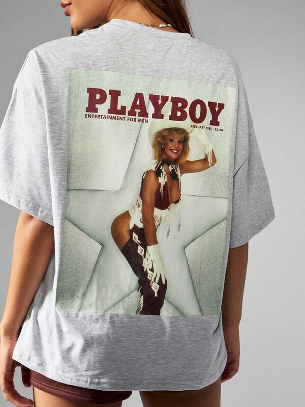 Missguided X Playboy Vintage Magazine Graphic Print T-Shirt