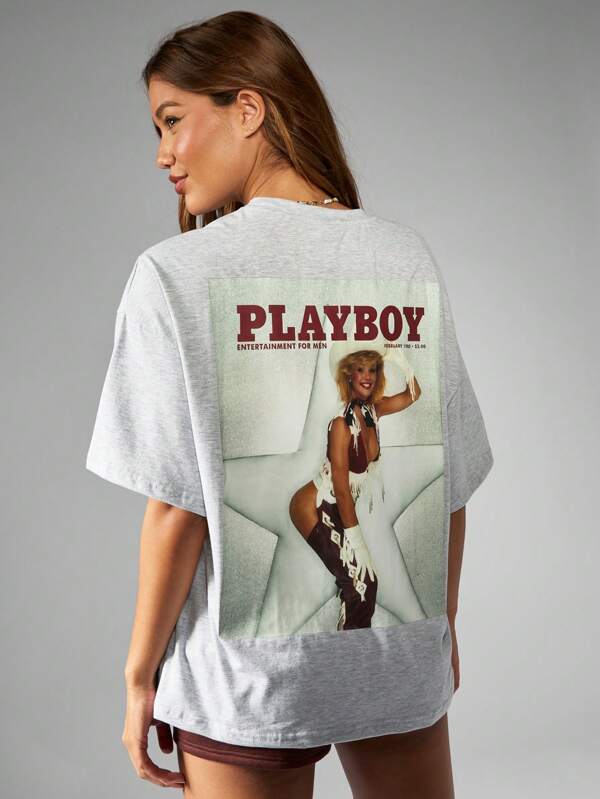 Missguided x Playboy Vintage Magazine Graphic Print T-Shirt