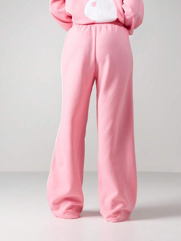 Missguided X Playboy Wide Leg Jogger Sweatpants With Side Stripes