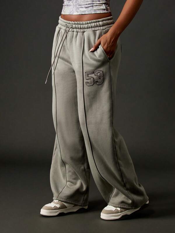 Missguided x Playboy Wide Leg Joggers With Drawstring Waistband