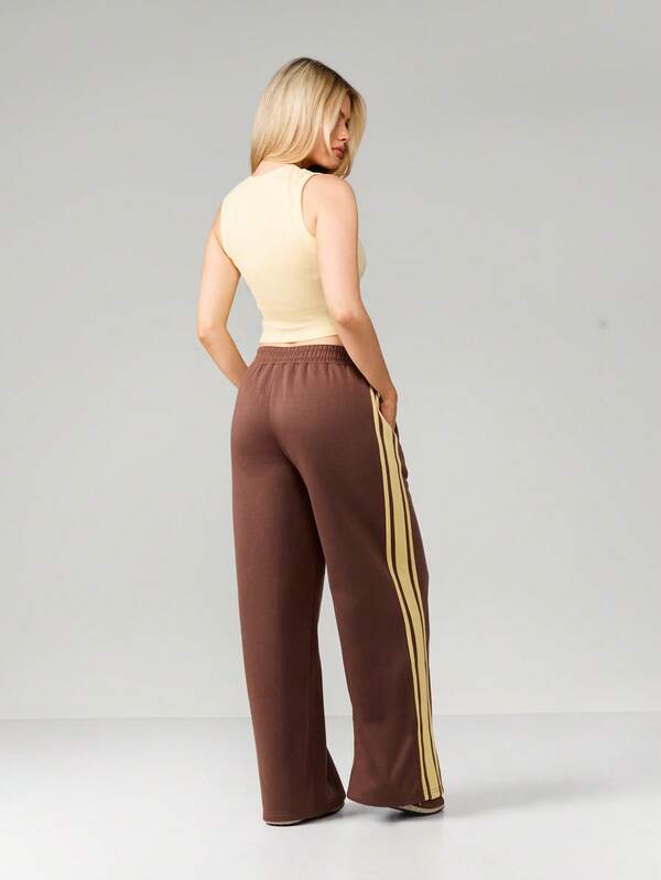 Missguided X Playboy Wide Leg Joggers With Side Stripe