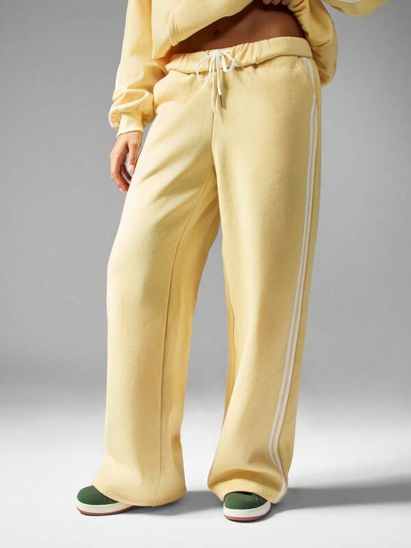 Missguided X Playboy Wide Leg Joggers With Side Stripes And Embroidered Logo